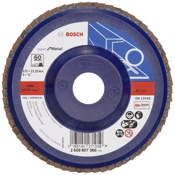 Bosch Accessories 2608607366 X551 vejárovitý brúsny kotúč Priemer 125 mm Ø otvoru 22.33 mm ocel 1 ks