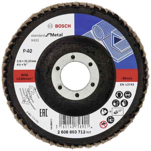 Bosch Accessories 2608603712 X431 vejárovitý brúsny kotúč Priemer 115 mm Ø otvoru 22.33 mm ocel 1 ks