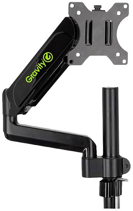 Nastaviteľné rameno na monitor v čiernej farbe s kĺbovým mechanizmom a VESA uchytením. Vhodné na upevnenie obrazoviek.