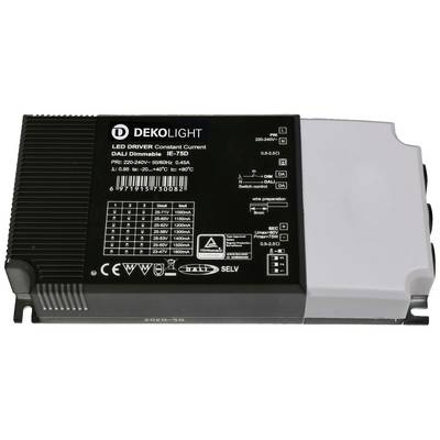 LED driver Dekolight IE-750 s technickým listom: Vstupné napätie 220-240V, prúd 0,05-0,5A, nastaviteľný odpor.