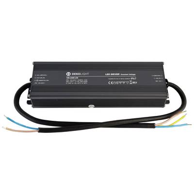 Napájací kryt 'DEKOLIGHT LED DRIVER 240W' s pripojovacie káblami. Vhodný pre LED osvetlenie, stupeň krytia IP67.