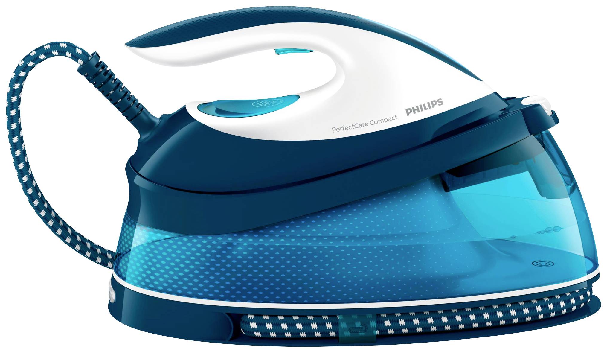 Philips Home PerfectCare Compact GC7840/20 Ferro da stiro con caldaia 2400 W Blu-Bianco