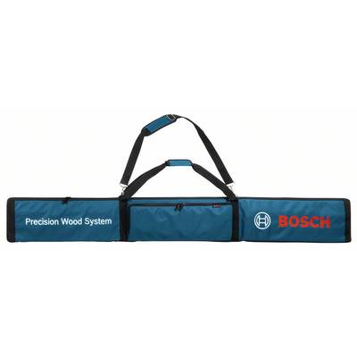 Dlhá modrá taška s čiernou rúčkou. Nápis 'Precision Wood System' vľavo a 'BOSCH' vpravo, s logom spoločnosti Bosch.