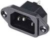 TRU COMPONENTS TC-10475840 IEC zástrčka C13 / C14 C8 zástrčka, vstaviteľná vertikálna Počet kontaktov: 3 10 A čierna 1 ks
