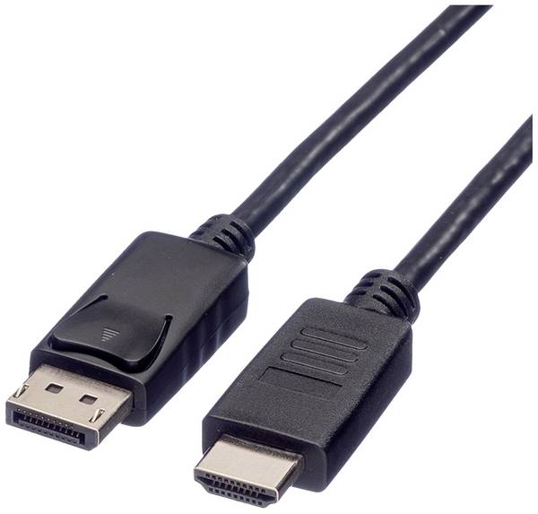 Roline green DisplayPort prepojovací kábel Konektor DisplayPort, Zástrčka HDMI-A 3.00 m čierna 11.44.5782 tienený, bez halogénov, krytie TPE Kábel DisplayPort