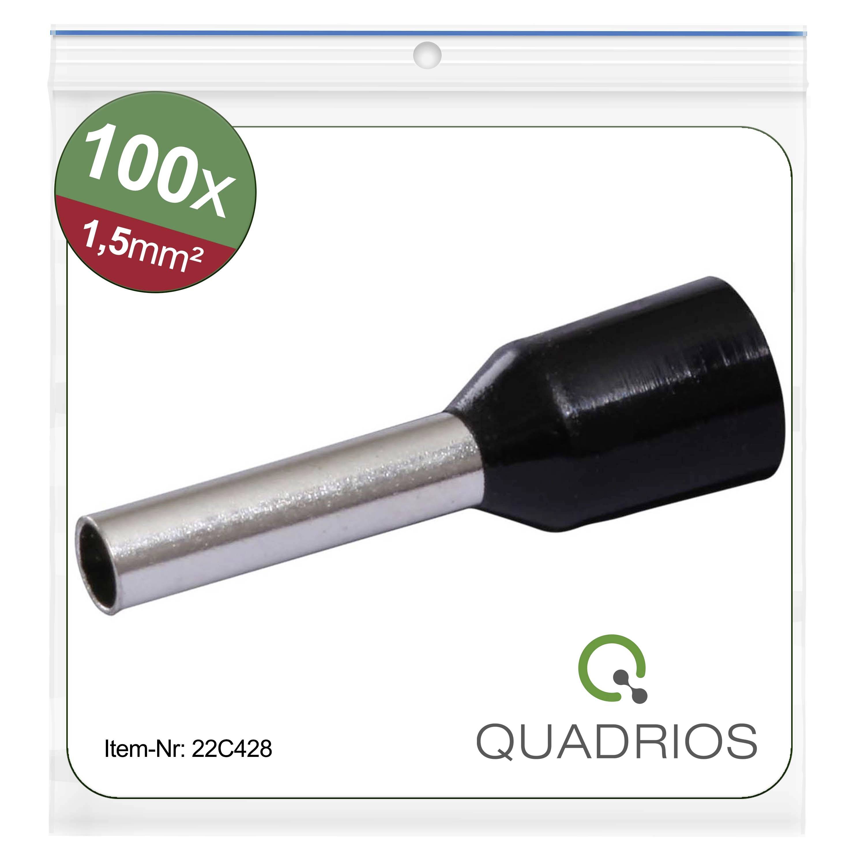 Quadrios 22C428 Capocorda 1.5 mm² Parzialmente isolato Nero 1 KIT