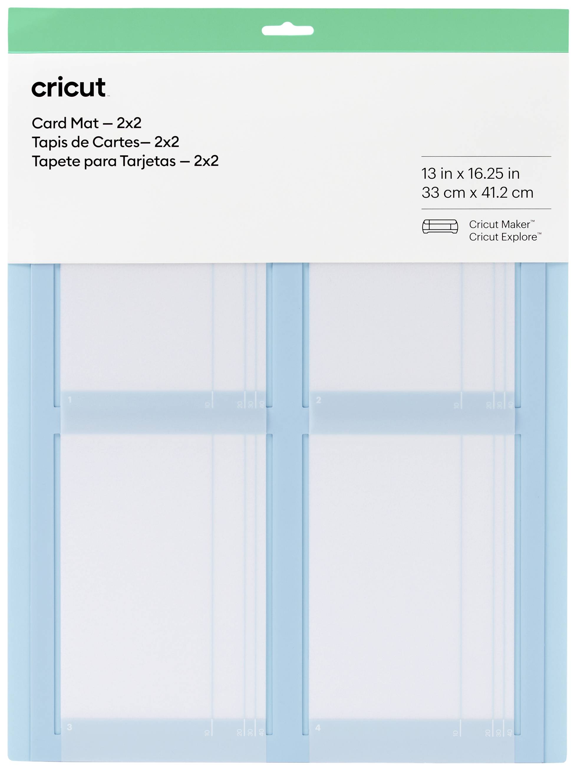 Cricut podložka na kartičky – 2x2 v modrej farbe, vhodná pre Cricut Maker a Cricut Explore. Rozmery: 13 x 16,25 palcov (33 x 41,2 cm).