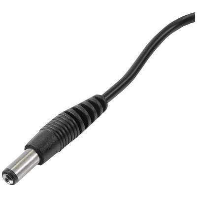 Čierny napájací kábel s valcovitou sieťovou zástrčkou, ktorý sa používa pre elektronické zariadenia ako notebooky alebo napájacie adaptéry.