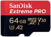 SanDisk SanDisk Extreme Pro - Flash-Speicherkarte (microSDXC-an-SD-Adapter inbegriffen) pamäťová karta micro SDXC 64 GB Class 10, UHS-I, v30 Video Speed Class nárazuvzdorné , vodotesné