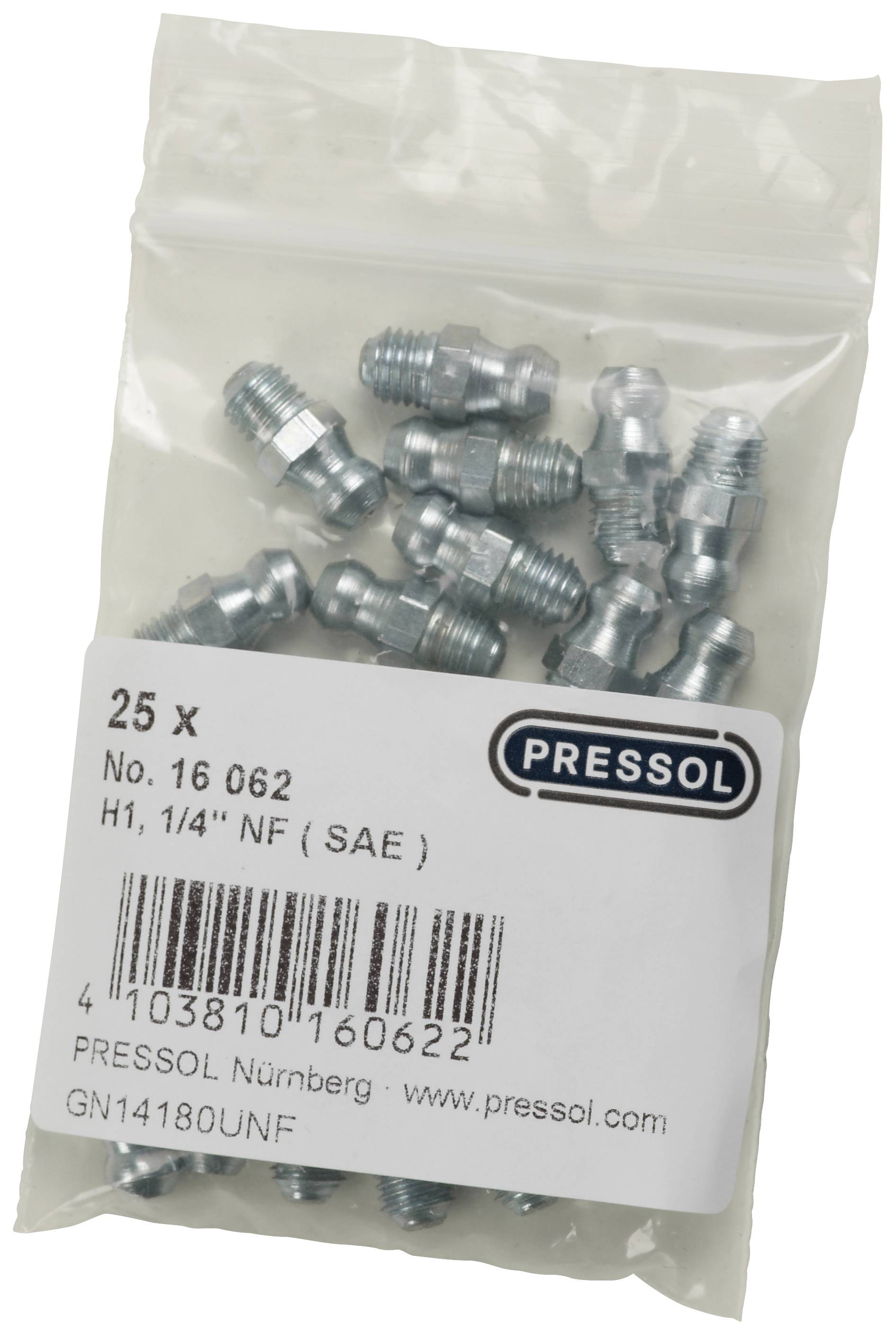 Pressol Ingrassatore conico H1-dritto, 1/4-UNF- 25 pz.