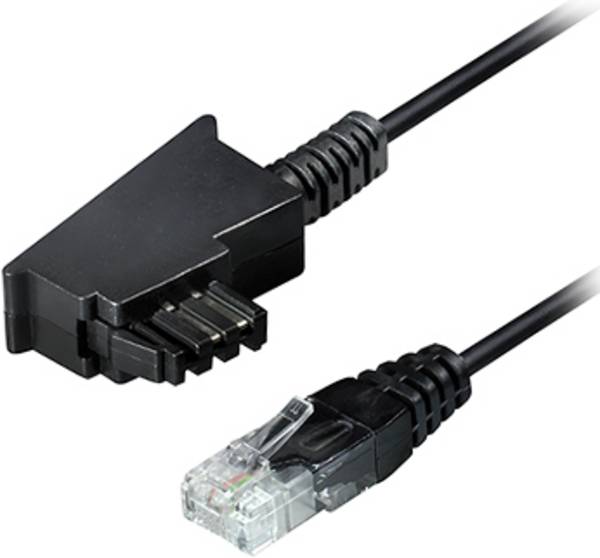 Maxtrack telefónny prepojovací kábel [1x telefónna zástrčka TAE-F - 1x LAN (10/100 MBit/s)] 3.0 m čierna