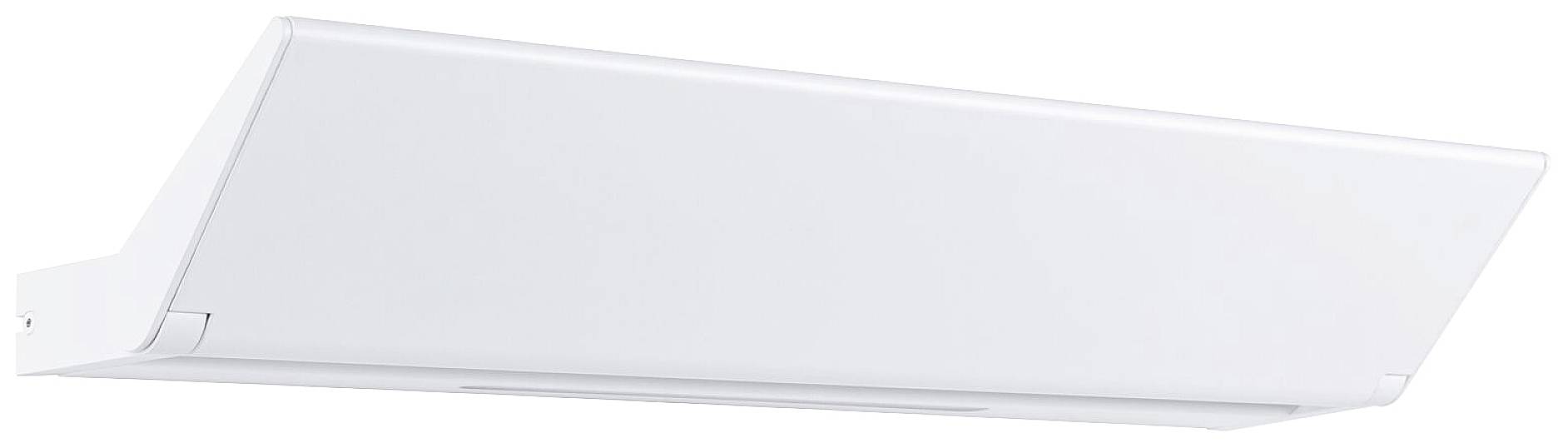 Obdĺžnikový, biely ventilačný prvok so šikmým predným dizajnom, vhodný do moderných interiérov.