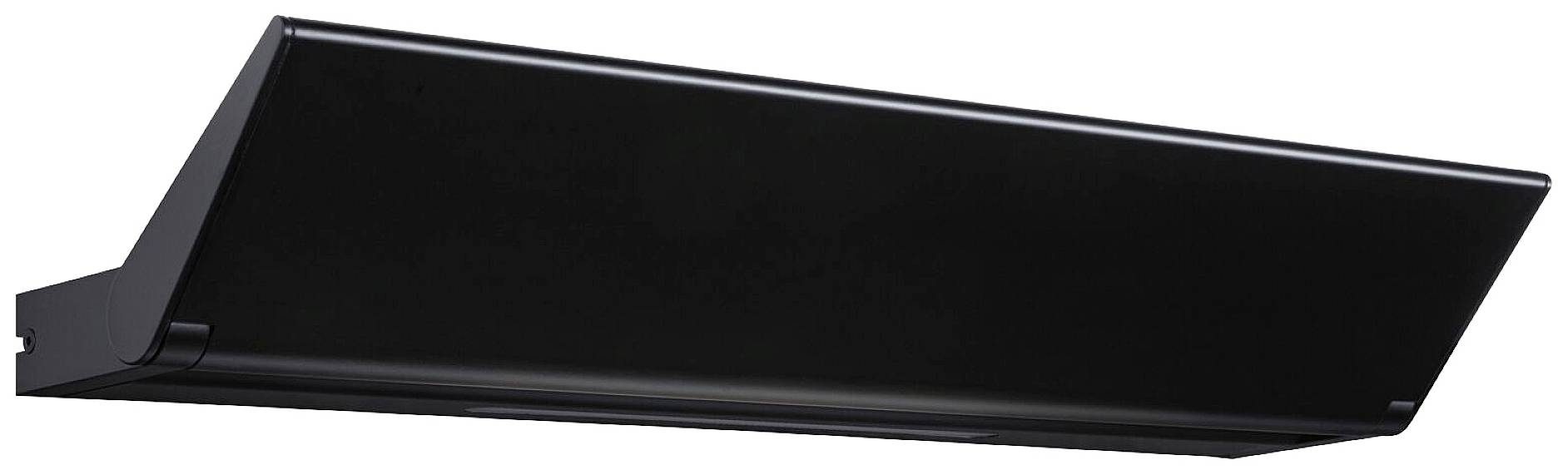 Čierna plochá obrazovka v bočnom pohľade.