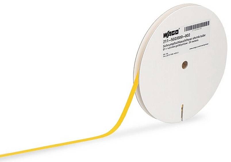 WAGO 211-506/000-002 211-506/000-002 Segnacavi termoretraibile Tipo di montaggio: scorrevole Giallo 15 m