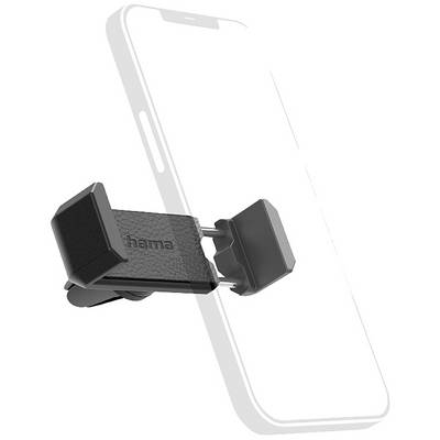 Držiak smartfónu so sponou, vhodný na upevnenie na ventilačné mriežky v aute. Obsahuje gumové úchyty pre stabilné uchytenie.