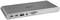 Sivá dokovacia stanica USB s viacerými portami: dva USB-C porty, jeden USB-A port, jack pre slúchadlá, priestor pre SD a MicroSD karty.