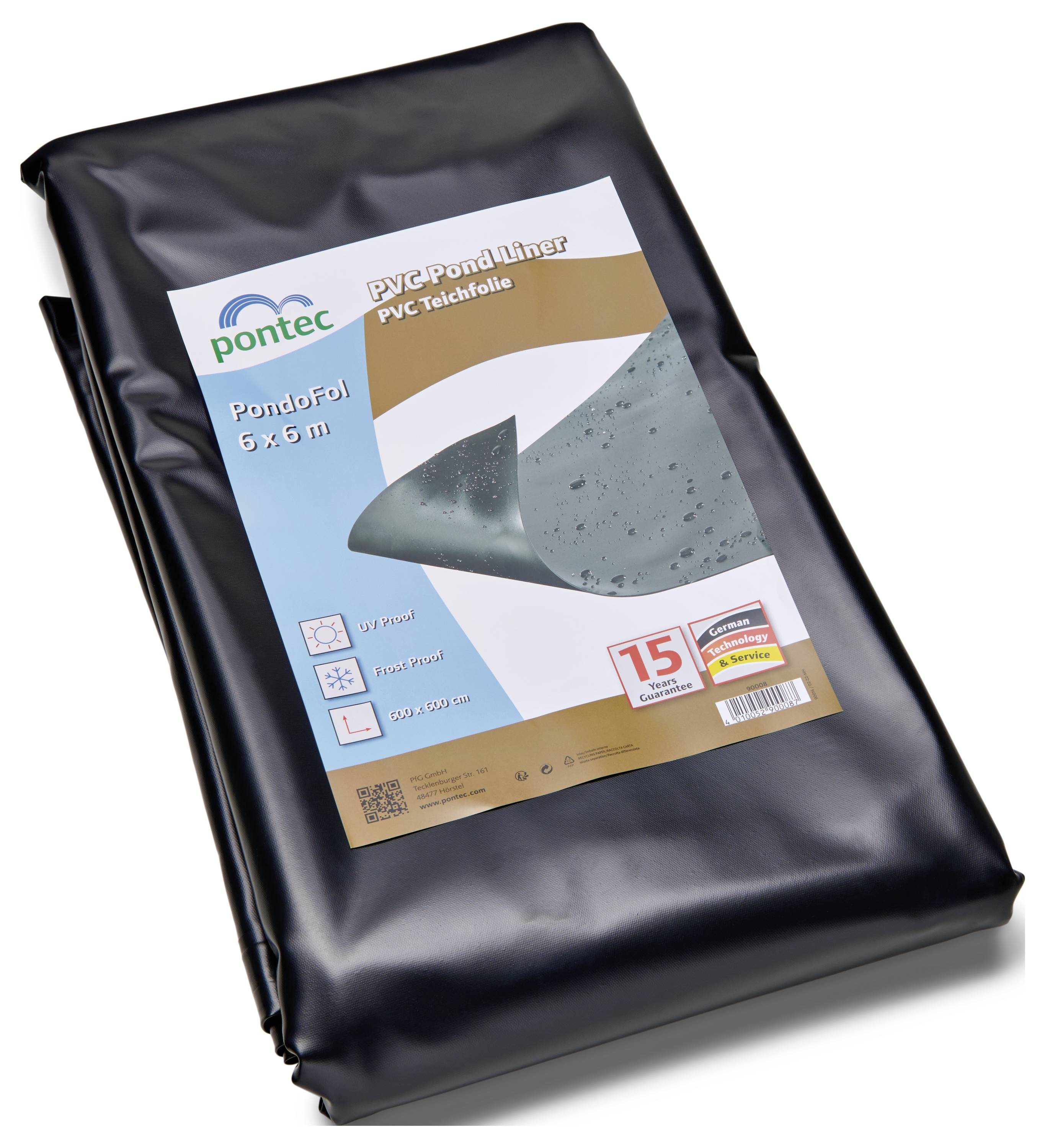 PVC fólia do jazierka<br><br>Parametre produktu:<br>- Rozmer: 6 x 6 metrov<br>- Hrúbka: 0,5 mm<br>- UV odolná<br>- Mrazuvzdorná<br><br>(Miesto pre produktovú fotografiu)