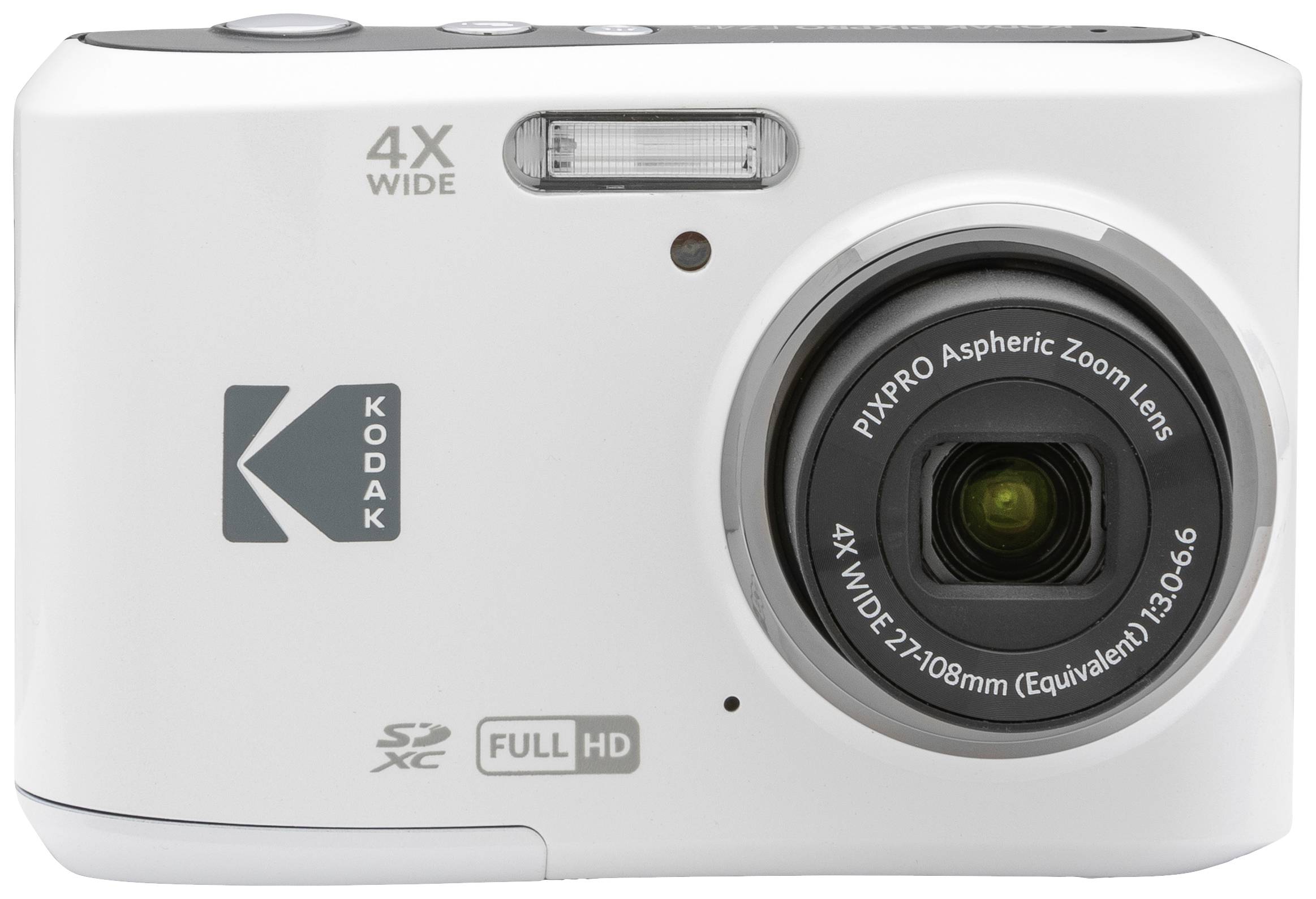 Kodak Pixpro FZ45 Friendly Zoom Fotocamera digitale 16 Megapixel Zoom ottico: 4 x Bianco Video Full HD, Video-HDR, Batteria integrata