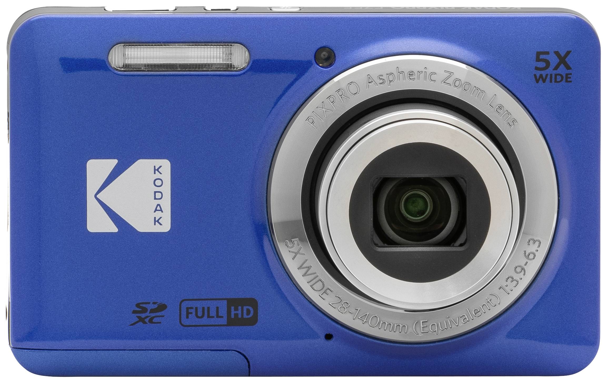 Kodak Pixpro FZ55 Friendly Zoom Fotocamera digitale 16 Megapixel Zoom ottico: 5 x Blu Video Full HD, Video-HDR, Batteria integrata