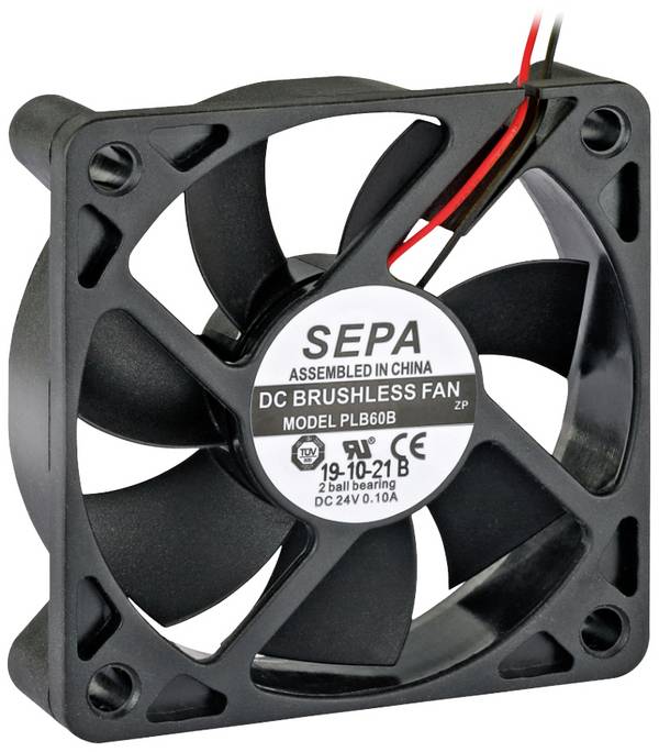 SEPA PLB60B24SE30A axiálny ventilátor, 24 V/DC, 27.6 m³/h, (d x š x v) 60 x 60 x 15 mm, 111111680