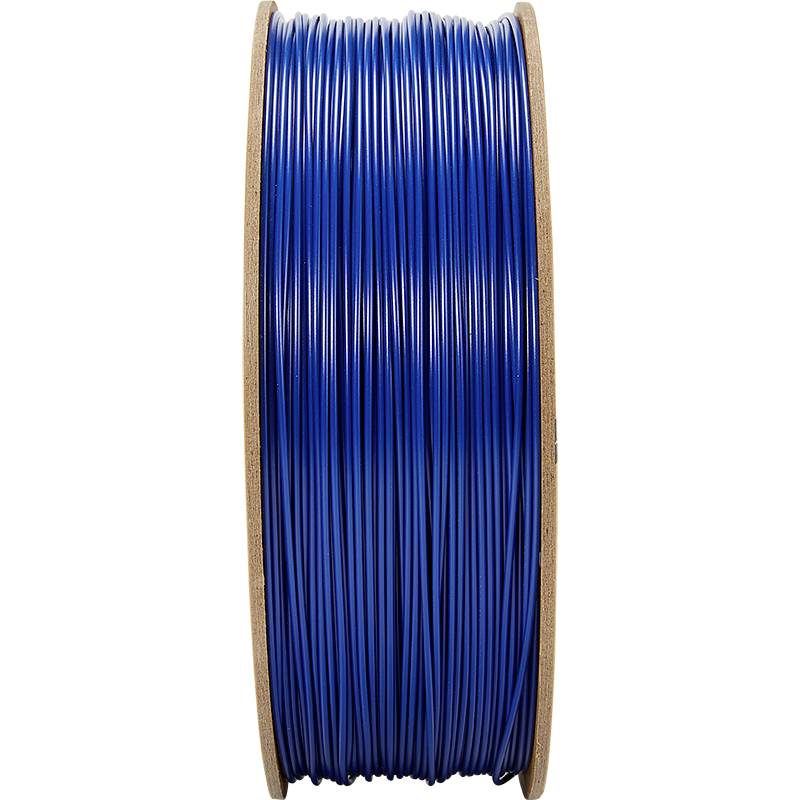 Cievka s modrým filamentom, ktorý sa používa pre 3D tlačiarne. Filament je rovnomerne navinutý na cievke.