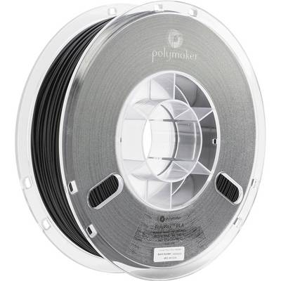 Čierna rolka 3D tlačového filamentu značky Polymaker. Je určená na použitie v 3D tlačiarňach.