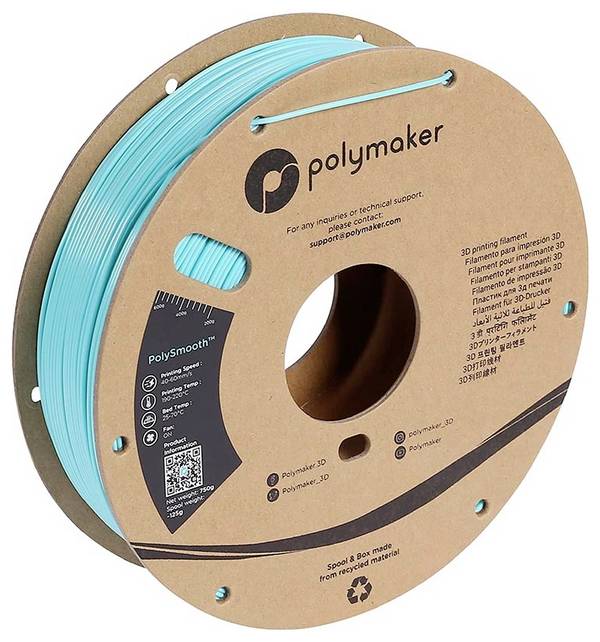 Polymaker PJ01010 PolySmooth vlákno pre 3D tlačiarne PVB Leštiteľný 1.75 mm 750 g tyrkysová  1 ks