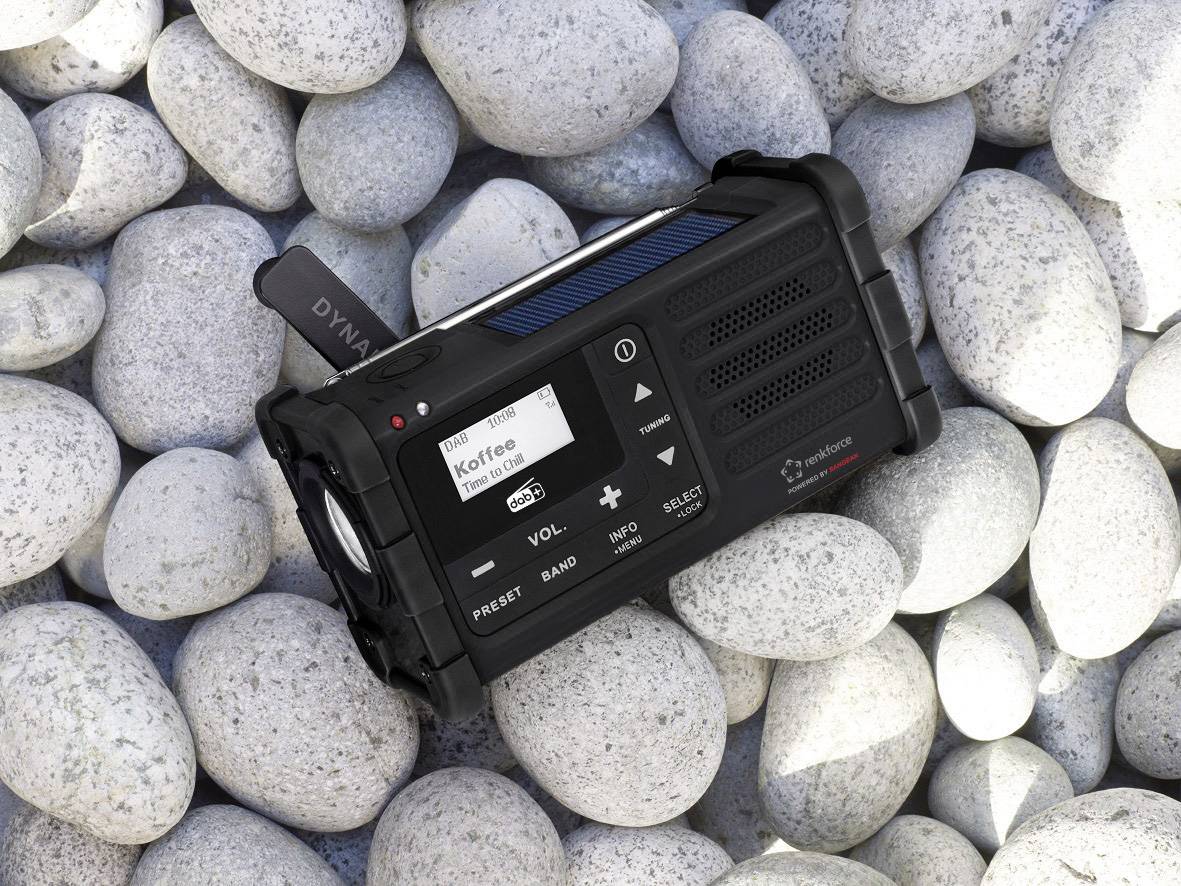 Renkforce RF-DAB-MMR88 RF-5266164 outdoorové rádio, DAB+, FM, pohotovostné rádio, USB, Ručná kľučka, solárny panel, možn-7
