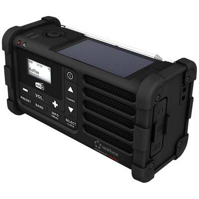 Renkforce RF-DAB-MMR88 outdoorové rádio DAB+, FM pohotovostné rádio, USB  Ručná kľučka, solárny panel, možné znovu nabíj