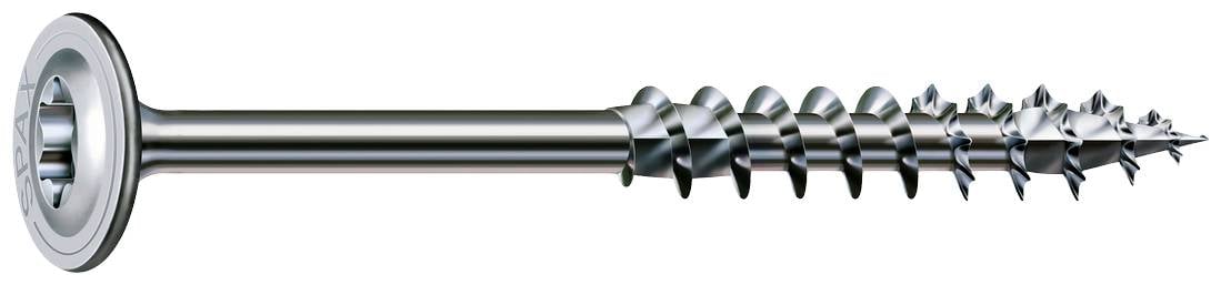 Kovová skrutka so zápustnou hlavou a špirálovo tvarovaným závitom, používaná na spájanie kovových dielov.