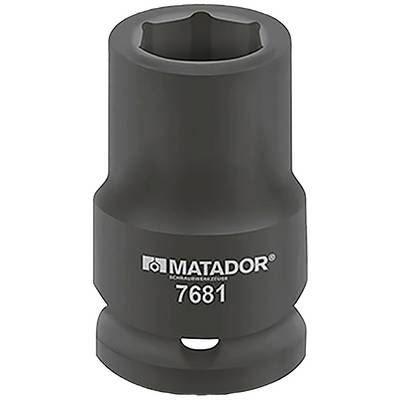 Čierna skrutková matica s razením 'Matador 7681'. Má šesťhrannú dierku a robustnú konštrukciu.