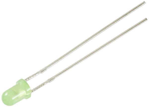 TRU COMPONENTS LED s vývodmi zelená guľatý 3 mm 1560 mcd 30 ° 12 mA 5 V