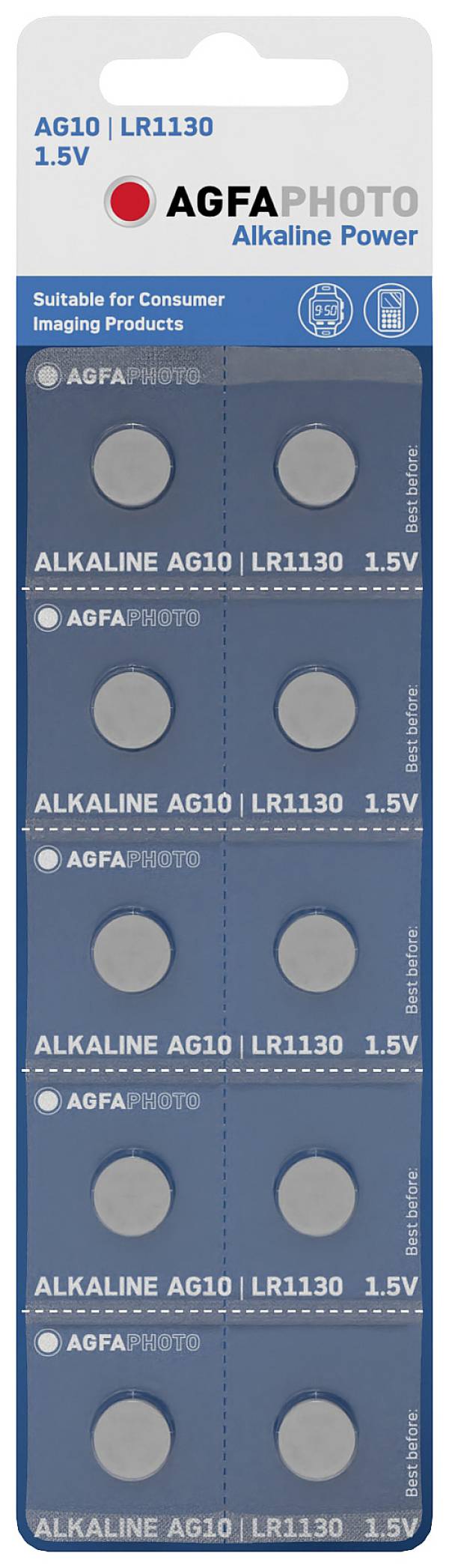 AgfaPhoto AG10 gombíková batéria  LR 54 alkalicko-mangánová  1.5 V 10 ks