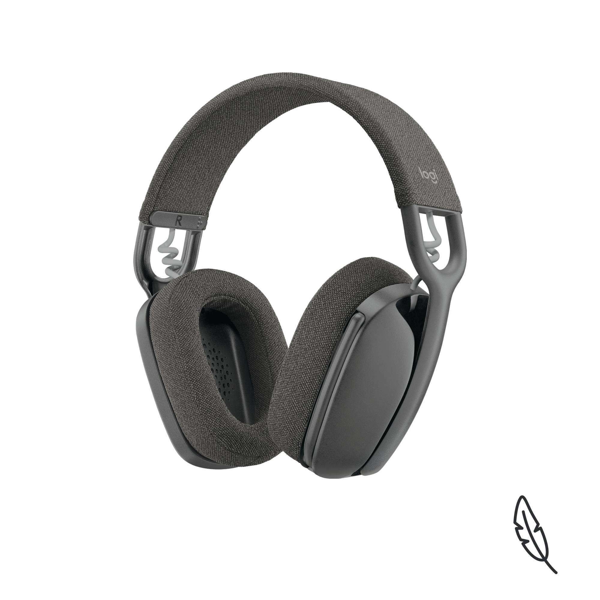 Čierne slúchadlá Over-Ear s mäkkými náušníkmi a nastaviteľným čelenkom; firemné logo na boku slúchadiel.