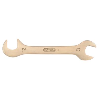 Zlatý kombinovaný kľúč veľkosti 12 s gravírovaným nápisom 'KS TOOLS'.