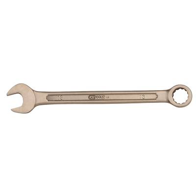 Obojstranný kľúč značky 'KS Tools' s veľkosťami 18 a 19 mm, ktorého značka je vygravírovaná na rukoväti.