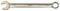 Strieborný dvojitý kľúč s otvoreným a krúžkovým otvorom na koncoch, oba označené veľkosťou 17.