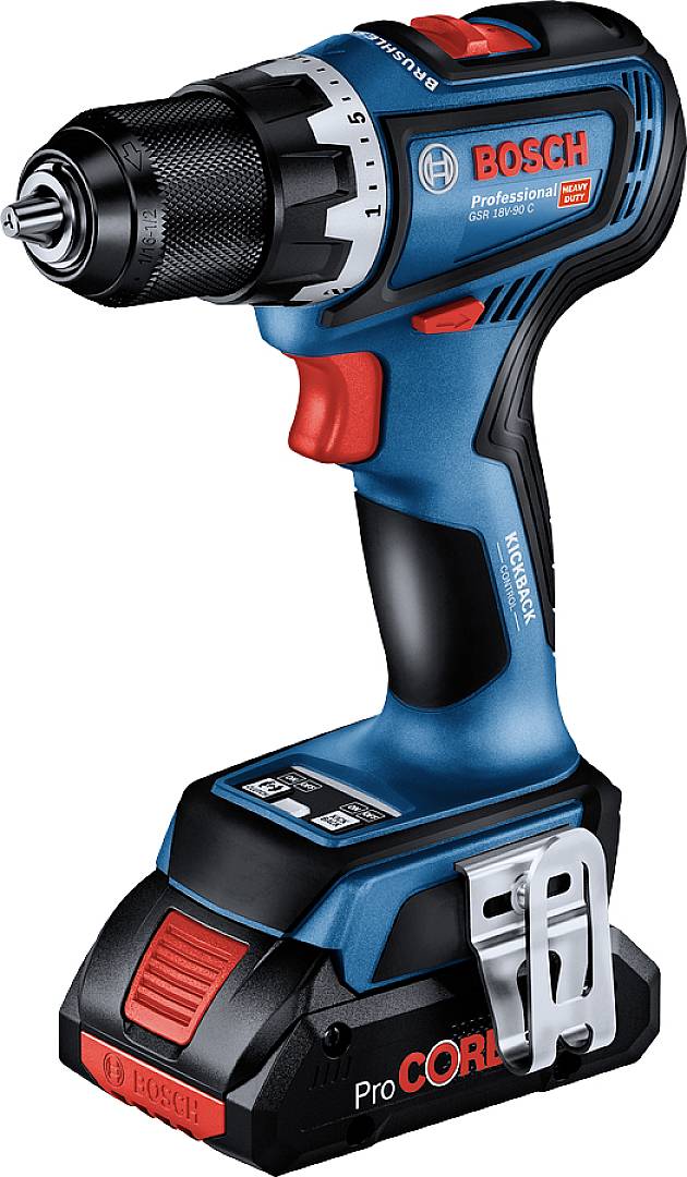 Bosch Professional GSR 18V-90 C 06019K6005 Borrskruvdragare batteri, Skruvdragare batteri 18 V 4.0 Ah Li-Ion borstfri