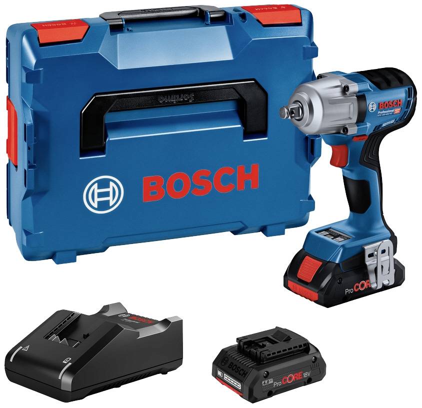 Bosch Professional GDS 18V-450 HC (2x PC 4,0Ah, L-BOXX) 06019K4002 Mutterdragare batteri 450 Nm 18 V Antal batterier som ingår 2 Li-Ion inkl. 2x batterier,