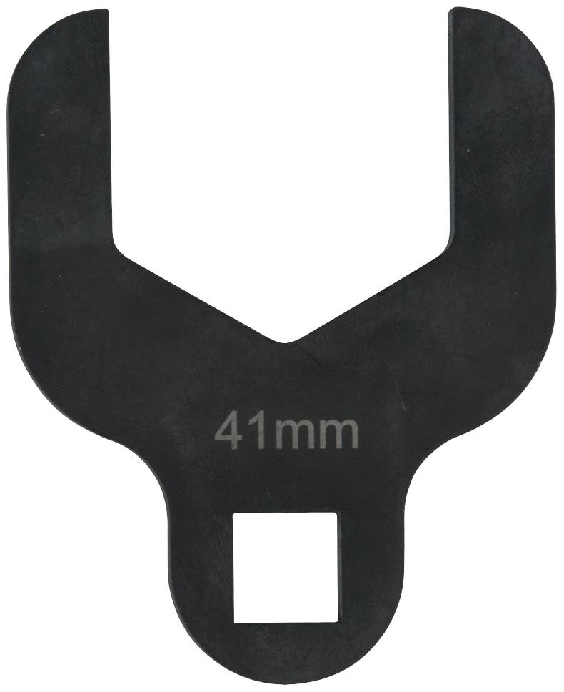 Čierny, Y-tvarový nástavec na náradie s nápisom '41 mm' v strede.