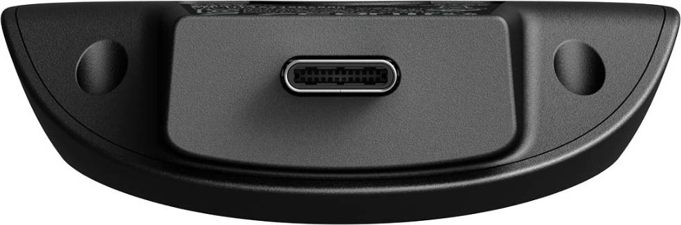 Čierna USB-C zásuvka umiestnená v strede zariadenia.