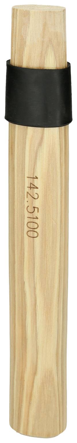 Guľatý drevený predmet s čiernou gumenou manžetou na hornom konci. Číslo '142500' je zvisle vytlačené na dreve.