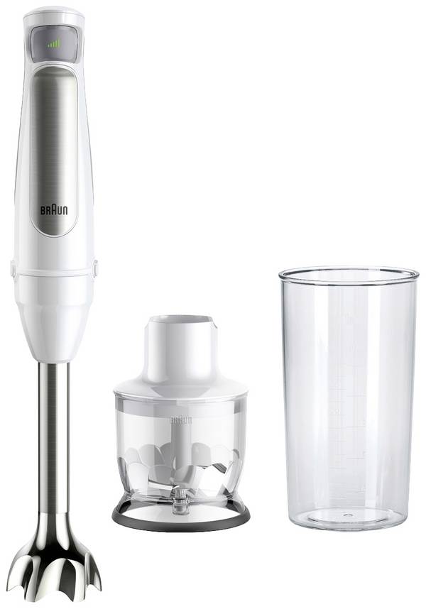 Braun Braun Multiquick 7 MQ7020 WH - Handmixer - 1000 W tyčový mixér 1000 W bez BPA, plynulé nastavenie rýchlosti, s mixovacou nádobou biela, strieborná