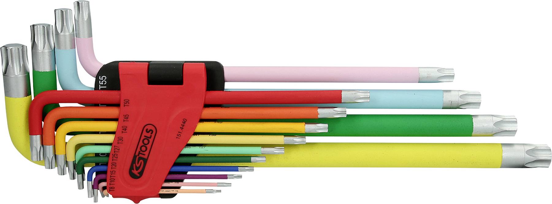 KS Tools 151.4440 TX Kit di chiavi a brugola T 8, T 10, T 15, T 20, T 25, T 27, T 30, T 40, T 45, T 50, T 55, T 60, T 70, T 80 14 parti