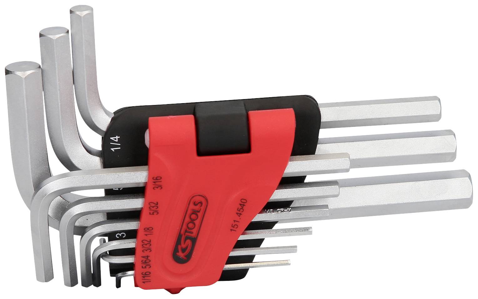 KS Tools 151.4540 6 pans intérieurs Jeu de clés mâles coudées 1/16 pouces, 5/64 pouces, 3/32 pouces, 1/18 pouces, 5/32 pouces, 3/16 pouces, 1/4 pouces, 5/16 3