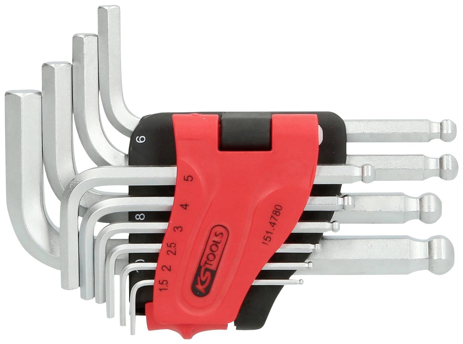KS Tools 151.4780 Brugola interna Kit di chiavi a brugola 1.5 mm, 2 mm, 2.5 mm, 3 mm, 4 mm, 5 mm, 6 mm, 7 mm, 8 mm, 10 mm 10 parti