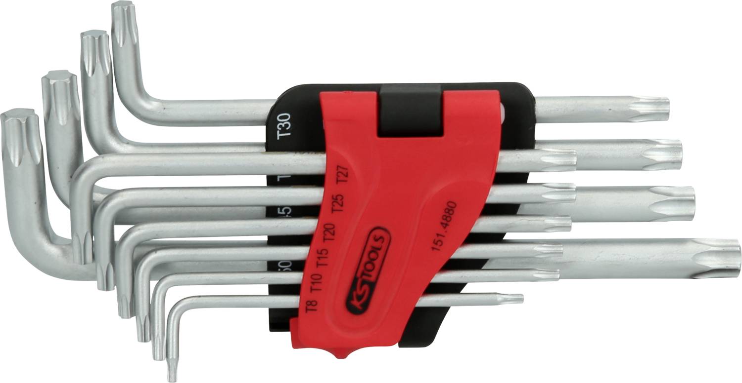 KS Tools 151.4880 TX Kit di chiavi a brugola T 8, T 10, T 15, T 20, T 25, T 27, T 30, T 40, T 45, T 50 10 parti
