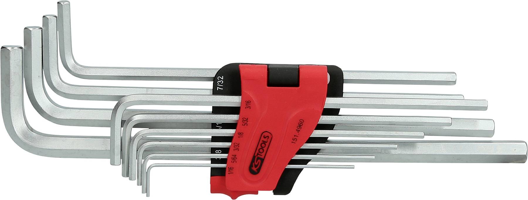 KS Tools 151.4960 Inbus Haakse schroevendraaierset 1/16 inch, 5/64 inch, 3/32 inch, 1/8 inch, 5/32 inch, 3/16 inch, 1/4 inch, 5/16 inch, 3/8 inch, 7/32 inch
