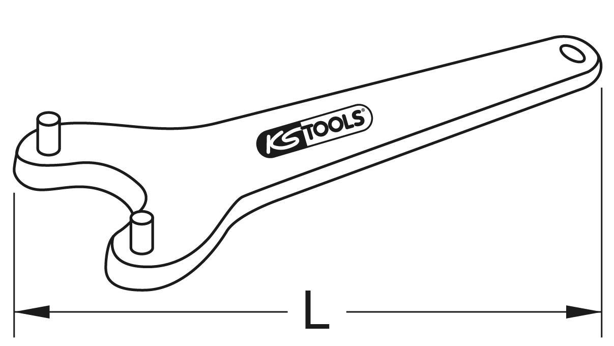 Hákový kľúč od KS Tools s dĺžkou 'L'