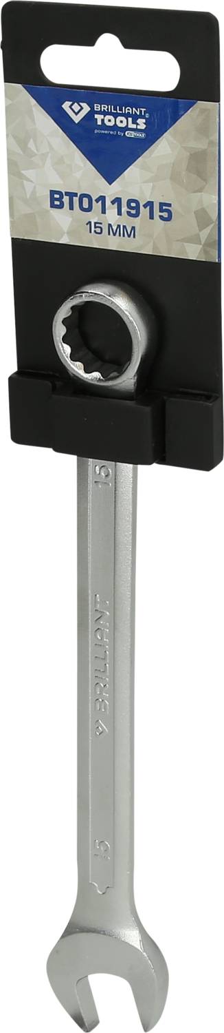 Nástrčný kľúč a plochý kľúč, 15 mm, strieborný, od prémiového výrobcu. Balenie s logom a produktovým kódom BT011915.